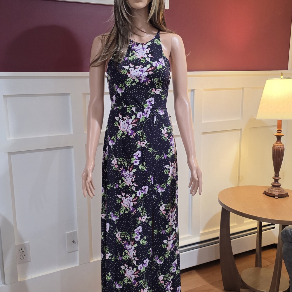 Express Blue Halter Maxi Dress